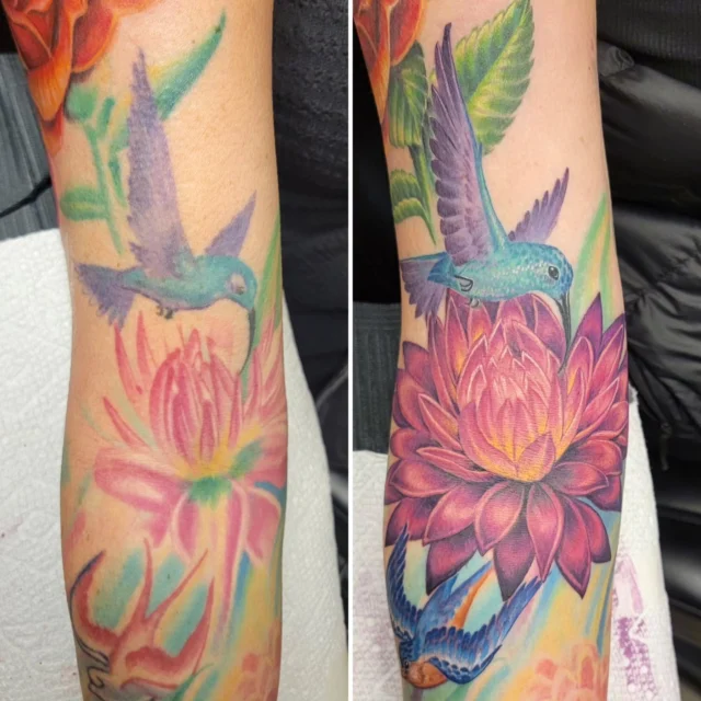 Before and after!
Big thanks to Caitlyn for another great day reworking her existing sleeve!
Already looking forward to next time!
Life is too short for tattoos that don't make you happy! Get 'em fixed!
#witchinghourtattoopdx #witchinghourtattoo #rachelgilbert #inkstress #tattoosbyinkstress #beforeandafter #tattooglowup #tattoofacelift #tattoofixup