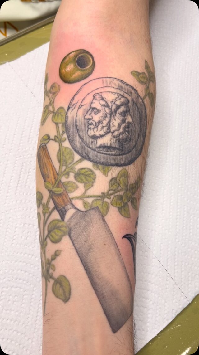 Having a great time adding some random familial elements to my pal @neven tattoo. I’m currently booking for the end of July and all of August. I’m looking to do more black and grey realism tattoos, lettering tattoos, and any small color projects. DM or email to set up a free consultation and discuss your idea with me at Witching Hour Tattoo in Southeast Portland’s Hawthorne neighborhood.•
•
•
•
•
•
•
#borrowedtimesstudio #handmade #handlettering #tattoo #tattooartist #tattooer #portlandtattooartist #pdxtattoo #blackandgreyrealism #letteringtattoo #typography #typespire #signpainter #lettering #letterartist