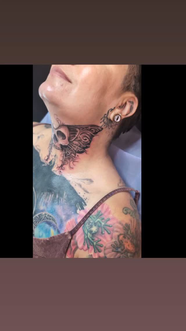 Finished Ericka's spooky skull butterfly throat piece, thanks for coming all the way from Maryland! 🦋🦋
.
.
.
.
.
#gothictattoo #creepytattoo #darkart #darkornamentaltattoo #portlandtattooers #portlandtattooshop  #portlandtattoo #witchinghour #portlandtattooartist #portlandoregon #pdxtattoo #pdxtattooartist #pdx #portlandartist #pnw #oregontattoo #oregontattooartist #oregontattoos #ashtonallentattoo #pdxsmallbusiness #pdxartgallery #womanownedbusiness #tattoo #tattoosnob #tattooistartmag #ladytattooer #femaletattooartist #support_good_tattooing