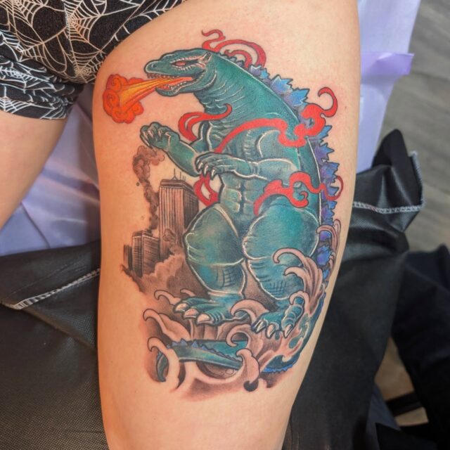 Godzilla for Stevie! Thanks for looking 🦖
.
.
.
.
.
#godzilla #godzillatattoo #tokyo #portlandtattooers #portlandtattooshop  #portlandtattoo #witchinghour #portlandtattooartist #portlandoregon #pdxtattoo #pdxtattooartist #pdx #portlandartist #pnw #oregontattoo #oregontattooartist #oregontattoos #ashtonallentattoo #pdxsmallbusiness #pdxartgallery #womanownedbusiness #tattoo #tattoosnob #tattooistartmag #ladytattooer #femaletattooartist #support_good_tattooing