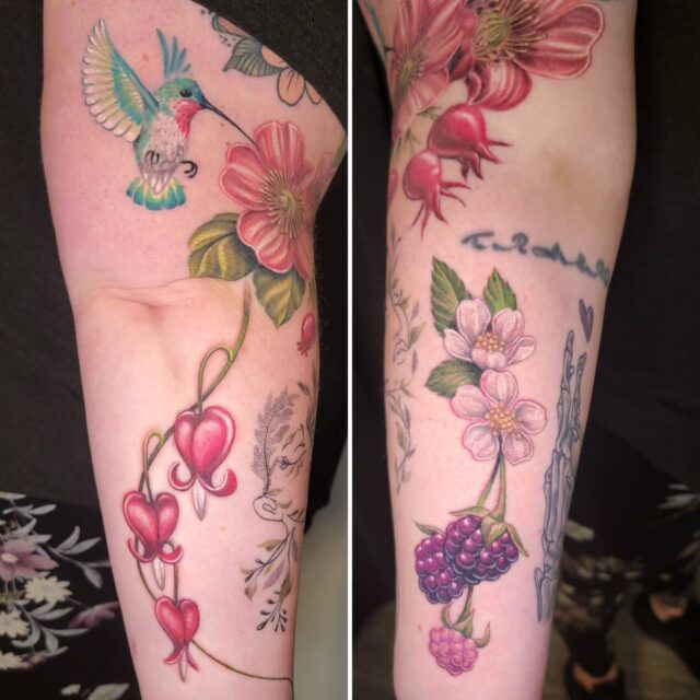 Fun new floral additions to Mandy's arm! 
A beautiful tribute to family pups past, present, and future 💞
Thanks for a great time! 

#rachelgilbert #inkstress #witchinghourtattoopdx #witchinghourtattoo #floraltattoo #botanicaltattoo #naturetattoo #gardentattoo #pnwtattoo