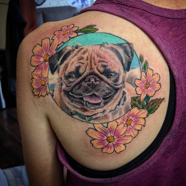 Nothing like a good smush face dog 🐶. I love tattooing pet portraits! Bring me all the fluffs and tell me about your pets 💞
.
.
.
.
#petportrait #dogloversofinstagram #dogtattoo #pugs #puglife #portlandtattooers #portlandtattooshop  #portlandtattoo #witchinghour #portlandtattooartist #portlandoregon #pdxtattoo #pdxtattooartist #pdx #portlandartist #pnw #oregontattoo #oregontattooartist #oregontattoos #ashtonallentattoo #pdxsmallbusiness #pdxartgallery #womanownedbusiness #tattoo #tattoosnob #tattooistartmag #ladytattooer #femaletattooartist #support_good_tattooing