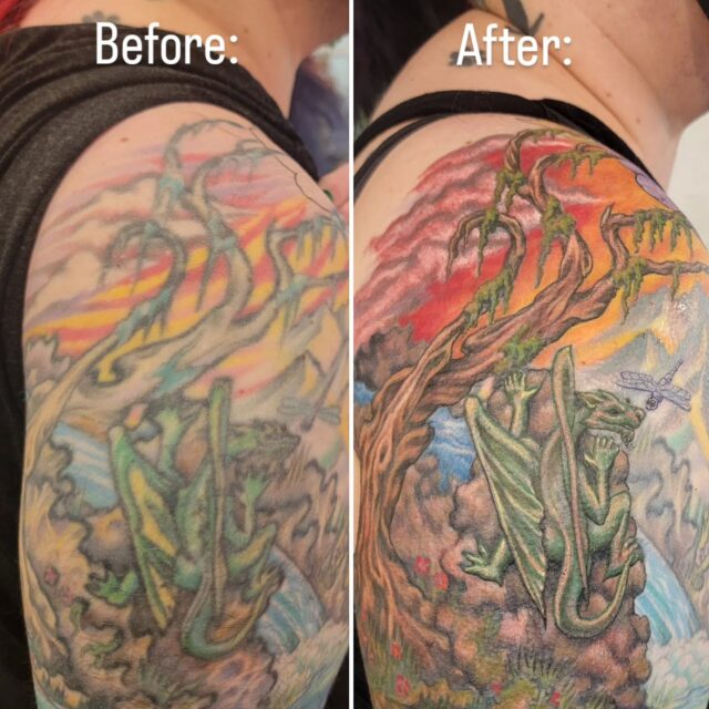 *in progress*
Today we started a fabulous face lift for Shannon! 
More before-and-after views to come... 
Thanks for a great start! 

#rachelgilbert #inkstress #witchinghourtattoopdx #beforeandafter #tattoofacelift